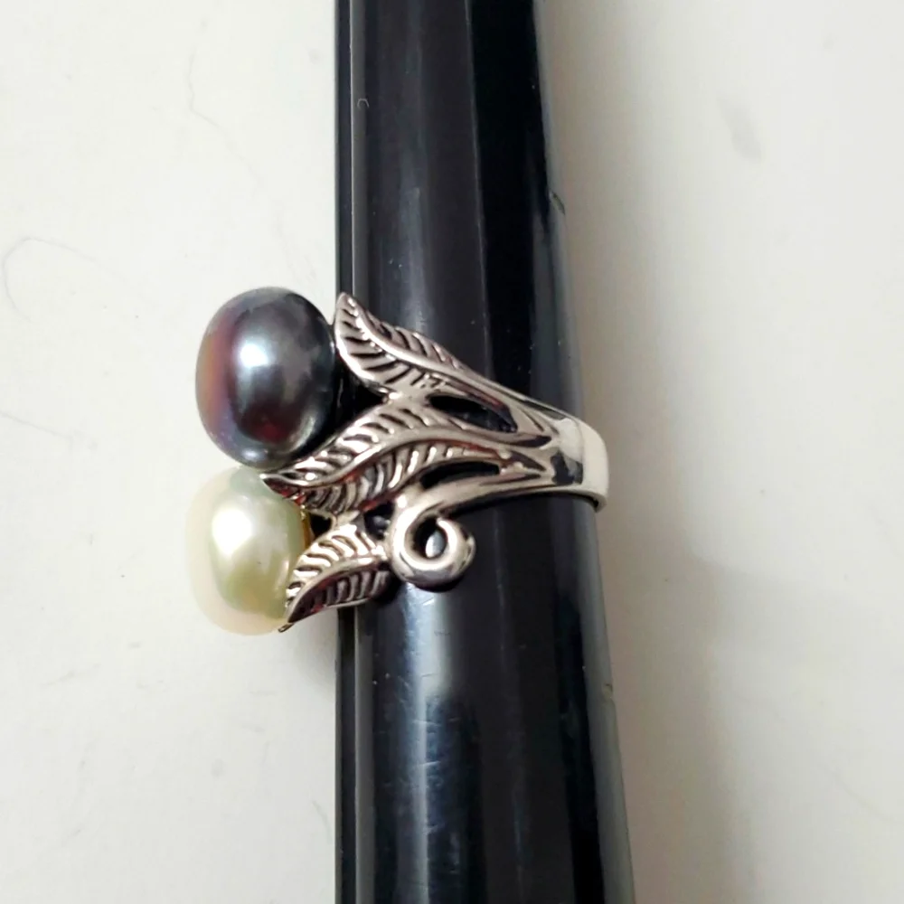 Sterling Silver 925 9mm Cultured Freshwater Pearl Ring